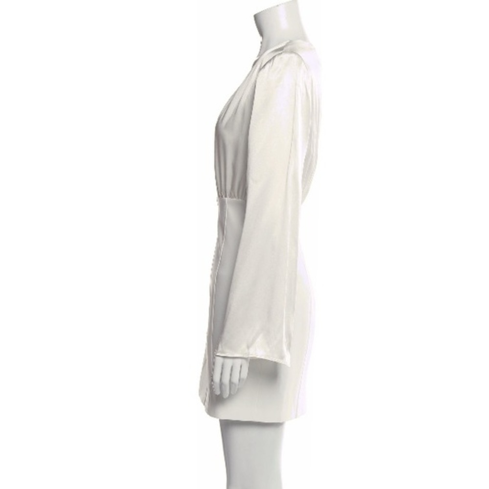 White Long Sleeve Silk Dress Size 10 - Picture 3 of 9